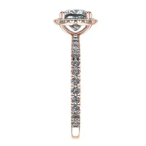 Kissen-Diamant-Halo-Verlobungsring aus Roségold - Foto 2
