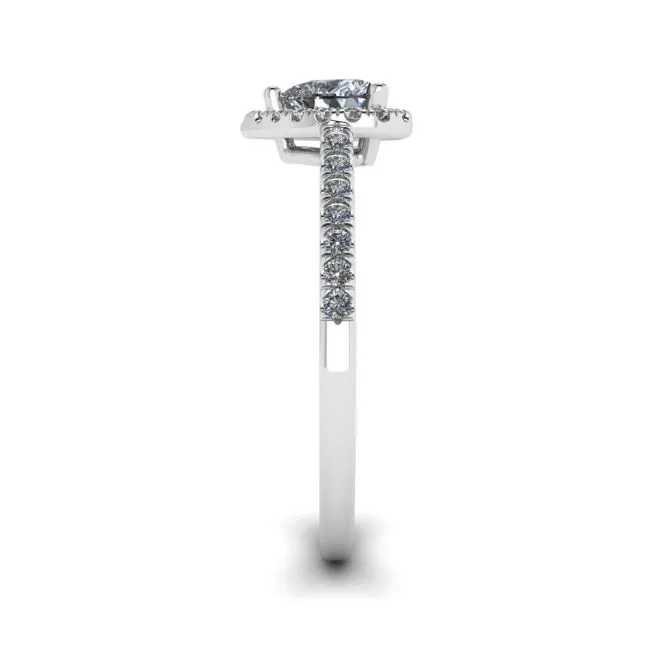 Herz-Diamant-Halo-Halo-Verlobungsring - Foto 2