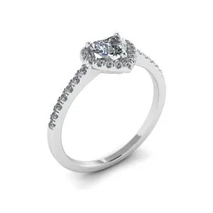 Herz-Diamant-Halo-Halo-Verlobungsring - Foto 3