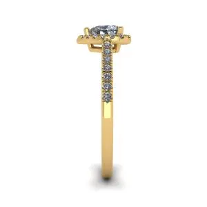 Herz-Diamant-Halo-Verlobungsring aus Gelbgold - Foto 2