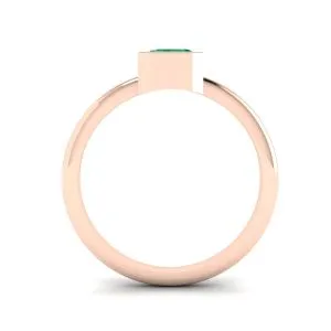 Stilvoller quadratischer Smaragdring aus 18 Karat Roségold - Foto 1
