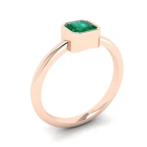 Stilvoller quadratischer Smaragdring aus 18 Karat Roségold - Foto 3