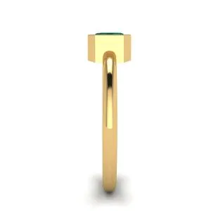 Stilvoller quadratischer Smaragdring aus 18 Karat Gelbgold - Foto 2