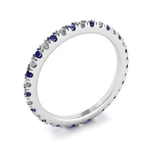 Riviera Pavé-Saphir- und Diamant-Ewigkeitsring - Foto 3