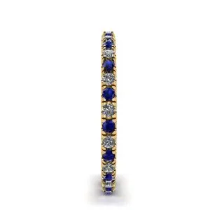 Riviera Pavé-Saphir- und Diamant-Eternity-Ring-Stil aus Gelbgold - Foto 2