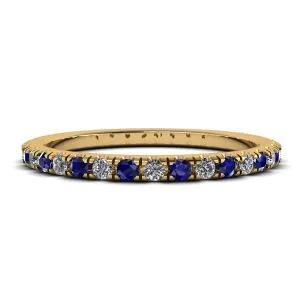Riviera Pavé-Saphir- und Diamant-Eternity-Ring-Stil aus Gelbgold