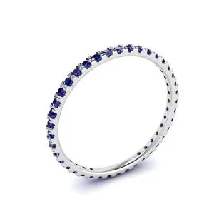 Riviera Pavé-Saphir-Eternity-Ring aus Weißgold - Foto 3