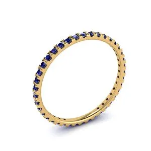 Riviera Pavé-Saphir-Eternity-Ring aus Gelbgold - Foto 3
