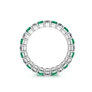 Klassischer 3-mm-Ewigkeitsring mit Smaragd und Diamant - Foto 1