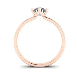 Runder Diamantring im umgekehrten Krappenstil aus Roségold - Foto 1
