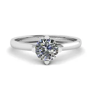 Runder Diamantring im umgekehrten Krappenstil