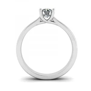 Ring mit gekreuzten Zinken und rundem Diamant - Foto 1
