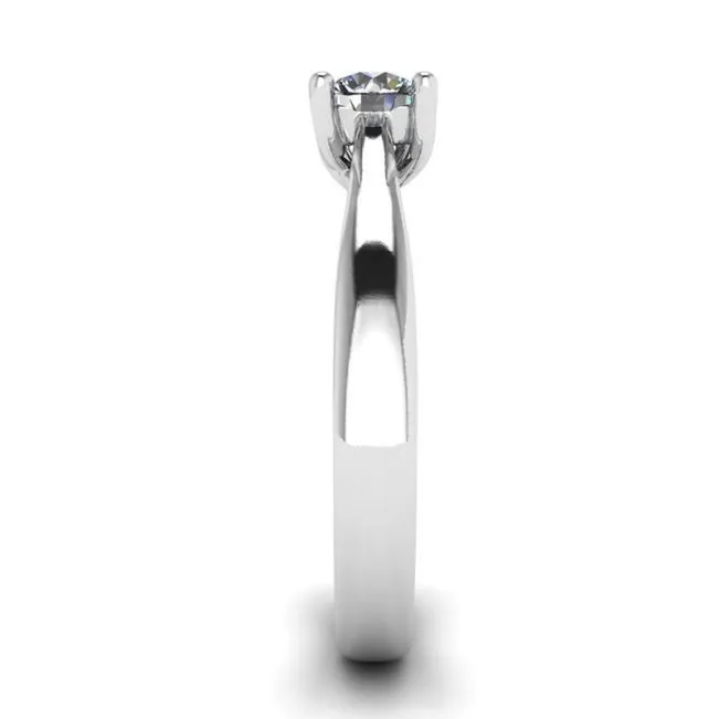 Ring mit gekreuzten Zinken und rundem Diamant - Foto 2