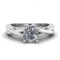 X-Kreuzring mit rundem Diamant