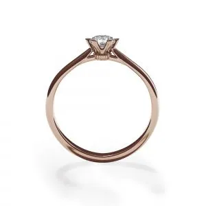 6-Krappen-Verlobungsring mit Kronendiamant aus Roségold - Foto 1