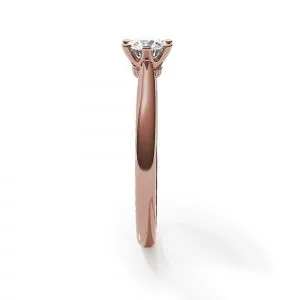 6-Krappen-Verlobungsring mit Kronendiamant aus Roségold - Foto 2