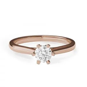 6-Krappen-Verlobungsring mit Kronendiamant aus Roségold