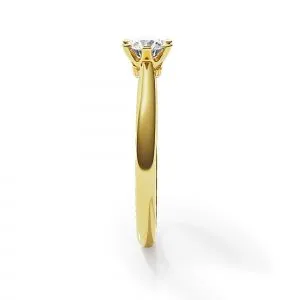 6-Krappen-Verlobungsring mit Kronendiamant aus Gelbgold - Foto 2