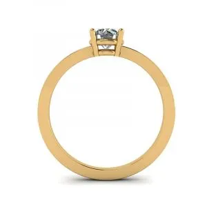Einfacher Ring aus 18-karätigem Gelbgold mit rundem Diamant-Solitär - Foto 1