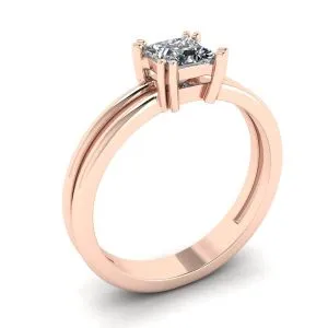 Zeitgenössischer Doppel-Verlobungsring im Princess-Schliff aus Roségold - Foto 3