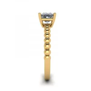 Bärtiger Ring mit Diamant im Prinzessschliff aus 18 Karat Gelbgold - Foto 2