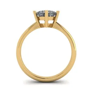 Rauten-Prinzessin-Diamant-Solitärring aus Gelbgold - Foto 1