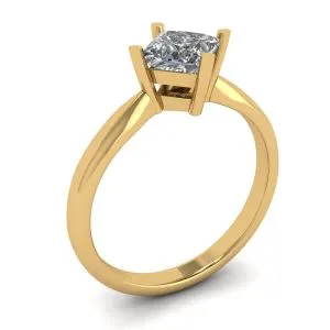 Rauten-Prinzessin-Diamant-Solitärring aus Gelbgold - Foto 3