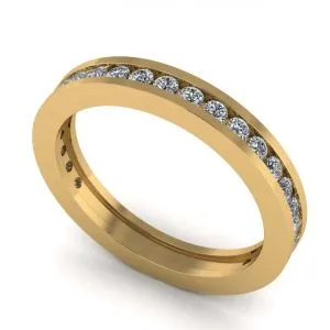 Eternity-Diamantring in Kanalfassung aus Gelbgold - Foto 1