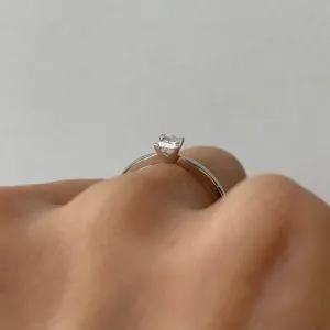 Diamantring im Prinzessschliff - Foto 4