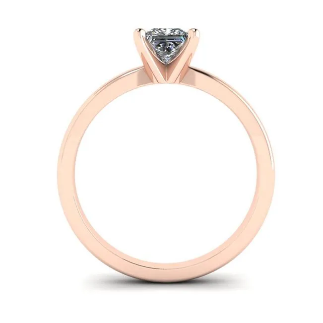 Gemischter Ring aus Rosé- und Weißgold mit Prinzessinnendiamant - Foto 1