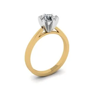 Verlobungsring aus gemischtem Gold mit Diamant - Foto 3