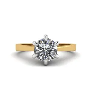 Verlobungsring aus gemischtem Gold mit Diamant