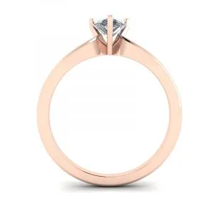 Birnendiamant-Solitärring aus Roségold mit 6 Krappen - Foto 1