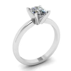 Ovaler Diamantring aus Weißgold - Foto 3
