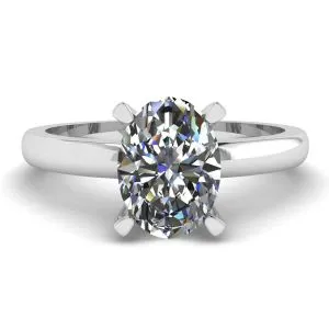 Ovaler Diamantring aus Weißgold