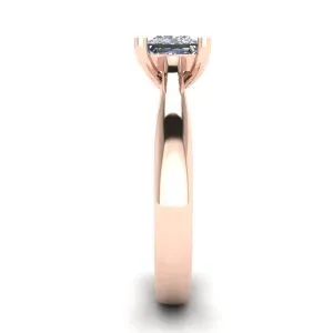 Ring aus 18-karätigem Roségold mit Diamant im Prinzessschliff - Foto 2