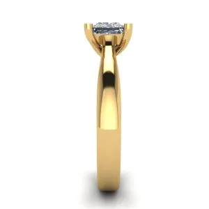 Ring aus 18-karätigem Gelbgold mit Diamant im Prinzessschliff - Foto 2