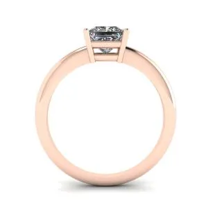 Einfacher Solitärring im Princess-Schliff aus Roségold - Foto 1