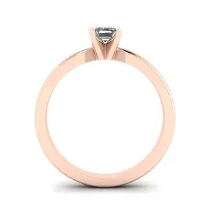 Rechteckiger Diamantring aus Weiß-Roségold - Foto 1