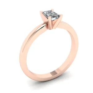 Rechteckiger Diamantring aus Weiß-Roségold - Foto 3