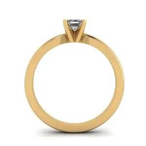 Rechteckiger Diamantring aus Weiß-Gelbgold - Foto 1