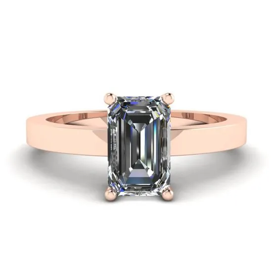 Rechteckiger Diamantring aus Roségold, Bild vergrößern 1