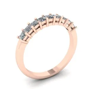 Ring mit 9 quadratischen Prinzessinnendiamanten aus Roségold - Foto 3