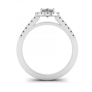 Ovaler Diamantring aus Weißgold - Foto 1