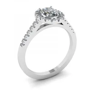 Ovaler Diamantring aus Weißgold - Foto 3