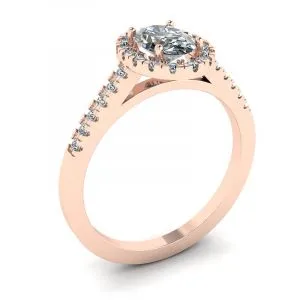 Ovaler Diamantring aus Roségold - Foto 3