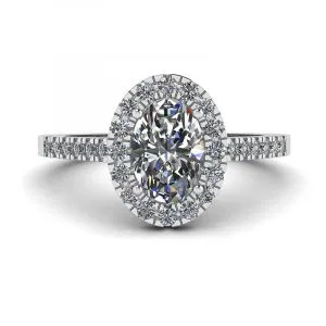 Ovaler Diamantring aus Weißgold