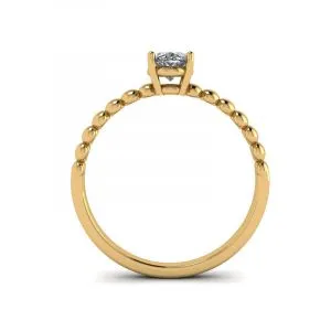 Ring aus 18-karätigem Gelbgold mit ovalem Diamant und Perlen - Foto 1