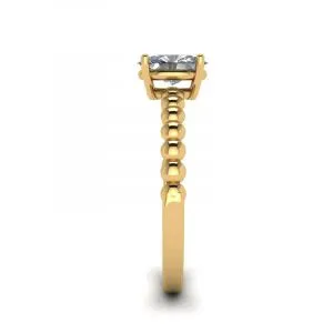 Ring aus 18-karätigem Gelbgold mit ovalem Diamant und Perlen - Foto 2