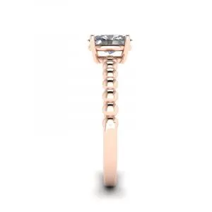 Ring aus 18-karätigem Roségold mit ovalem Diamant und Perlen - Foto 2